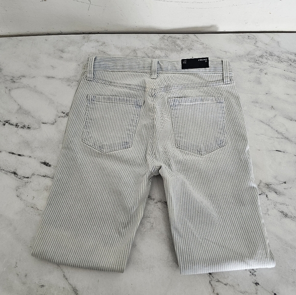 J Brand Capri Skinny Mid Rise Bleached Striped Blue Jeans 25 NWT - Picture 6 of 9